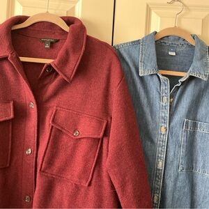 Banana Republic Burgundy Wool Jacketshirt /jacket